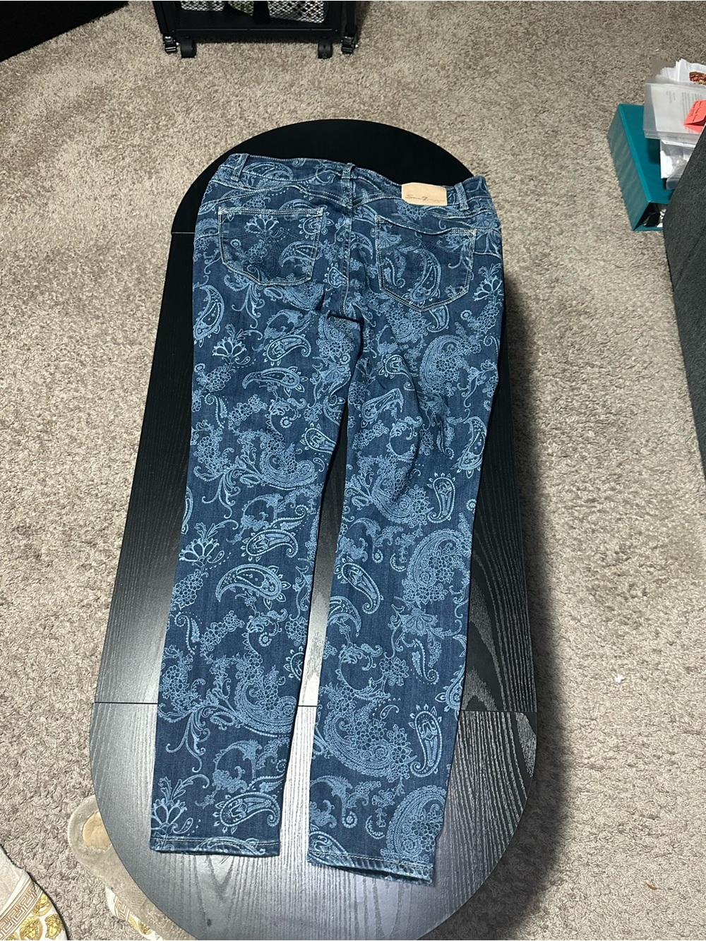 Seven7 Paisley Skinny Jeans Women’s Size 6 Blue Stretch Denim Retro Boho - Picture 3 of 7